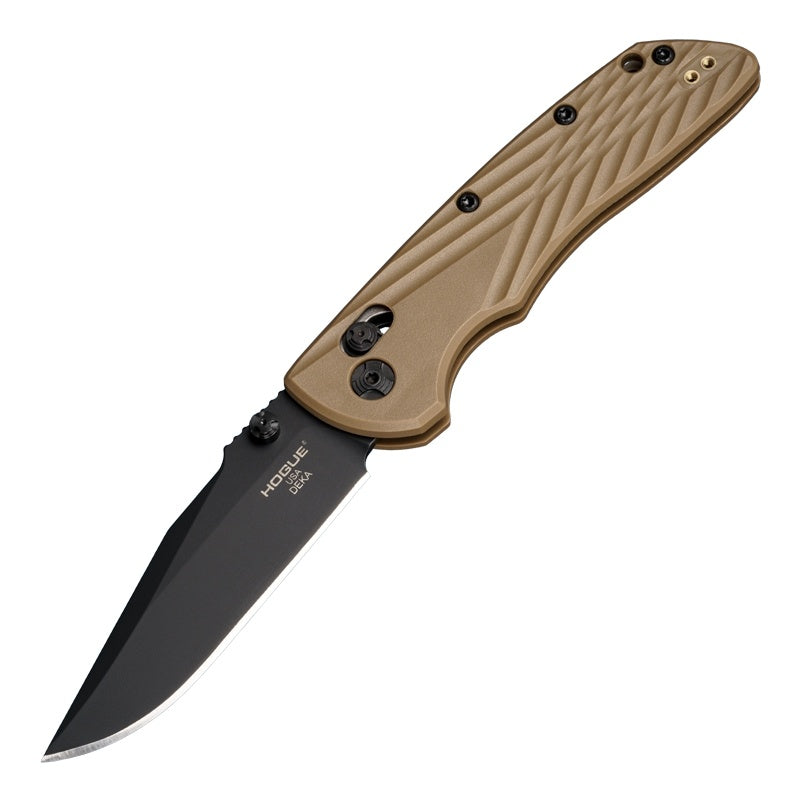 Hogue Deka Knife 3.25" ABLE Lock Folder - Clip Point Blade Black Finish - Polymer Frame - Flat Dark Earth