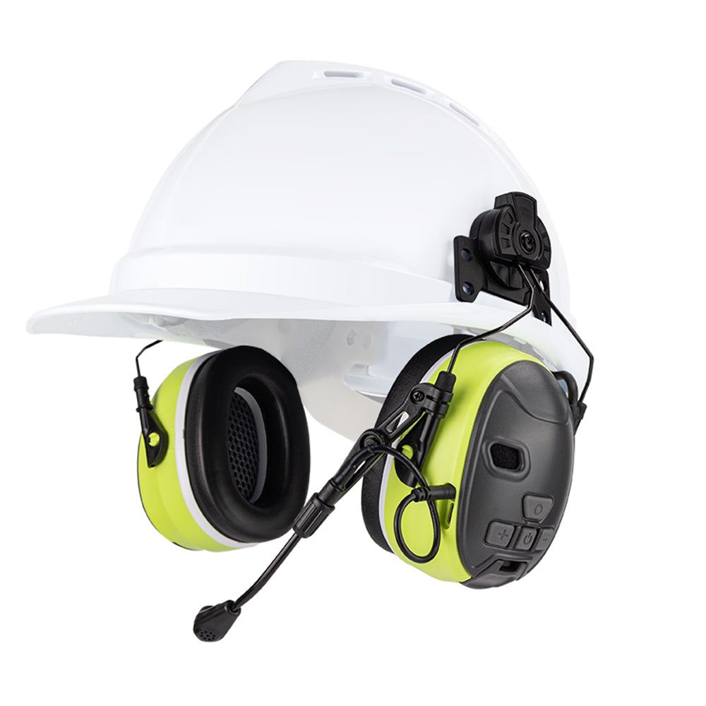 Earmor C51H Bluetooth PPE Ear Muffs Hard Hat Mount - Green