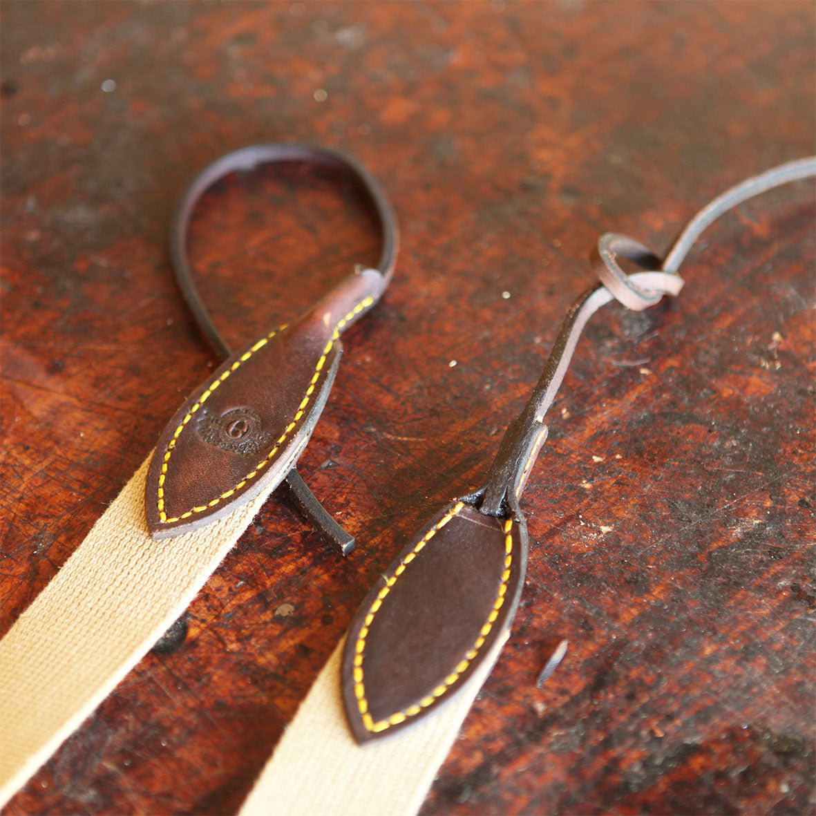 Els Leather The Wilderness Canvas and Leather Rifle Sling - Thong End