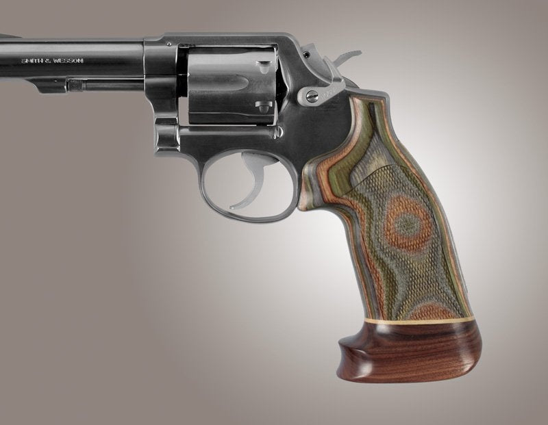 Hogue S&W K or L Frame Square Butt Lamo Camo No Finger Groove Big Butt Chequered