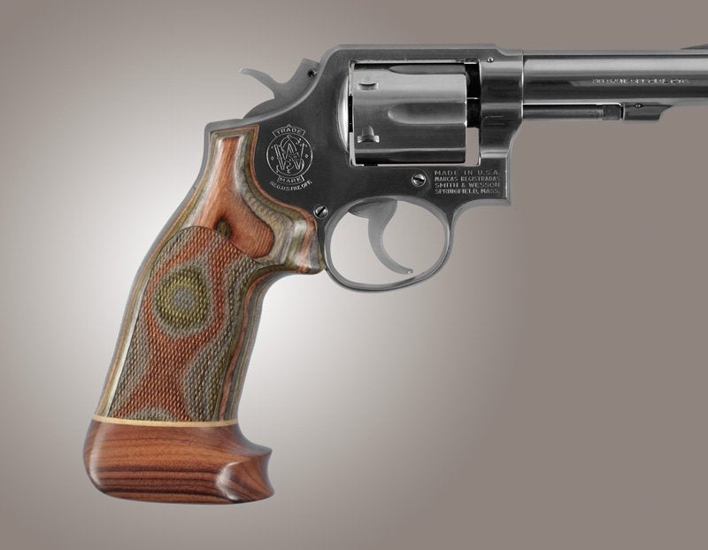 Hogue S&W K or L Frame Square Butt Lamo Camo No Finger Groove Big Butt Chequered