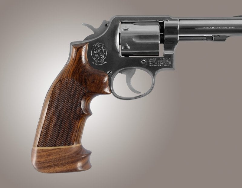 Houge S&W K or L Frame Square Butt Cocobolo Top Finger Groove Big Butt Checkered