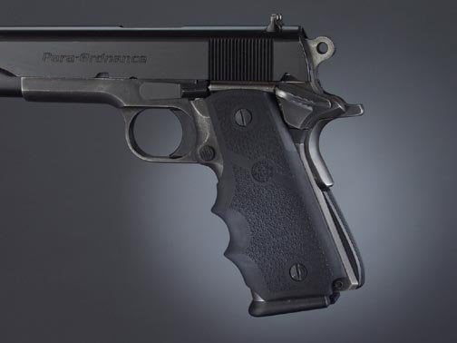 Hogue Para Ordnance P-14 Rubber Grips with Finger Grooves Black