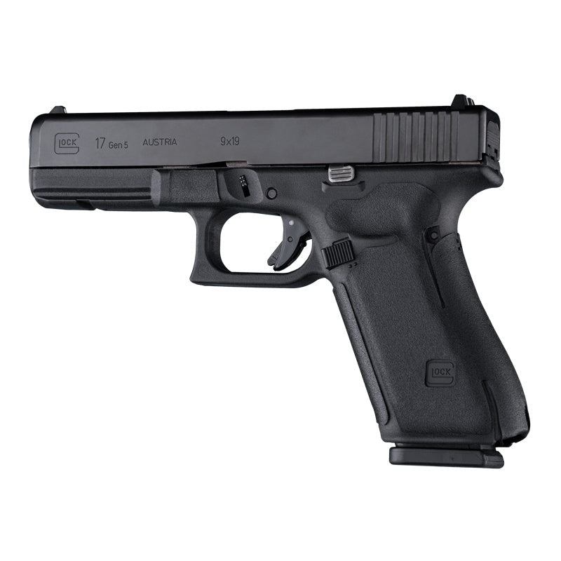 Hogue Wrapter Rubber Adhesive Grip - Glock 17, 17MOS, 34MOS, 45, 45MOS, 19X - Grain Texture - Black - Small Frame Full Size Generation 5 Small Backstrap