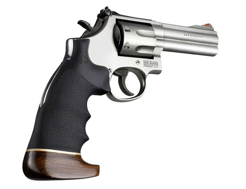 Hogue S&W K or L Frame Round Butt Rubber Conversion Monogrip with Wood Big Butt