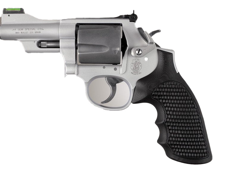 Hogue S&W K or L Frame Round Butt Conversion - Piranha - G10 SOLID BLACK - w/ Finger Grooves