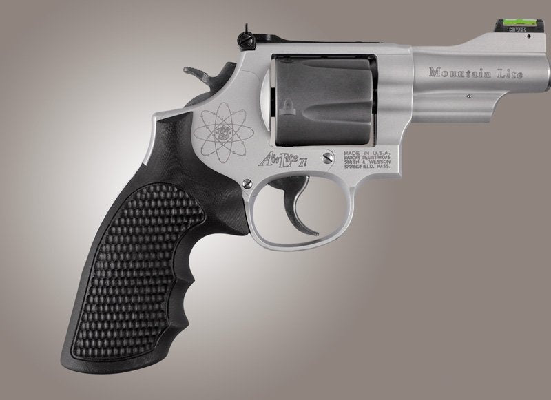 Hogue S&W K or L Frame Round Butt Conversion - Piranha - G10 SOLID BLACK - w/ Finger Grooves