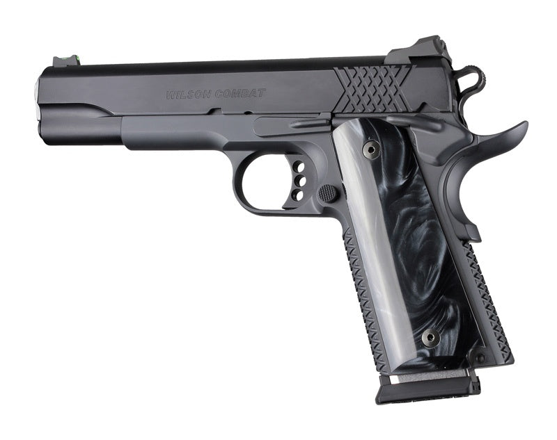 Hogue Govt. Model 1911 - Smooth - BLACK PEARL Polymer - Ambi-Cut