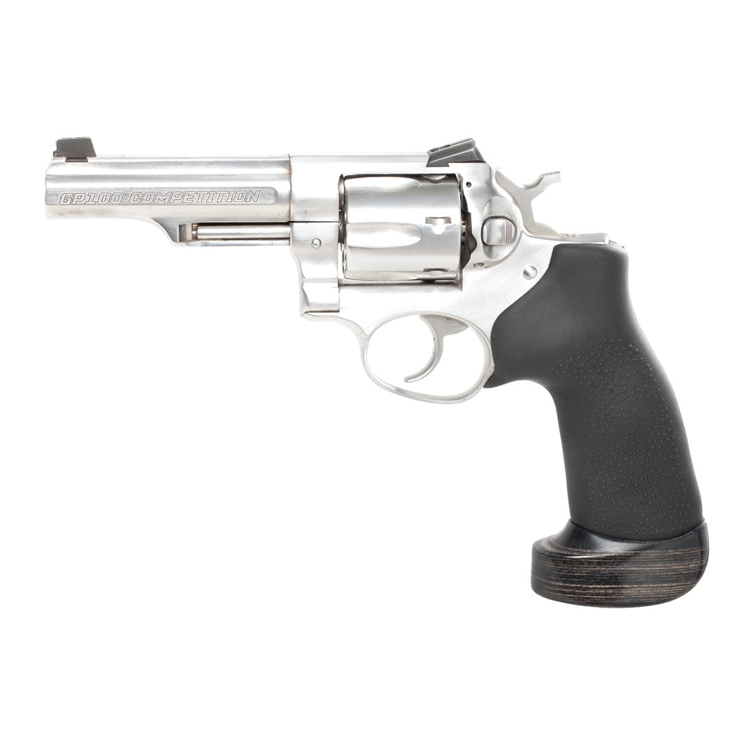 Hogue Ruger GP100/Super Redhawk No Finger Groove Rubber Grip Black W/Wood Big Butt
