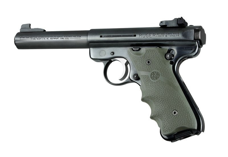 Hogue Ruger MK II / MK III Rubber grip with Finger Grooves OD Green