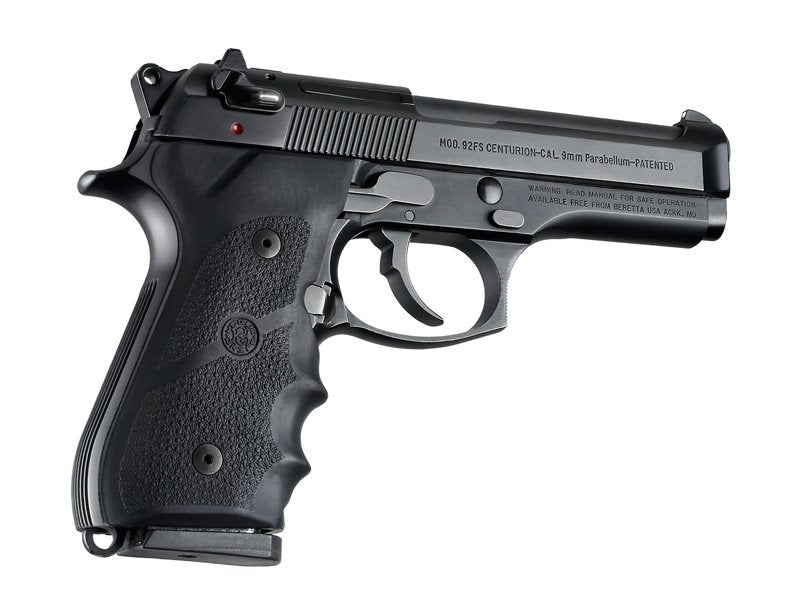 Hogue Beretta 92/96 Series Rubber Grip with Finger Grooves Black