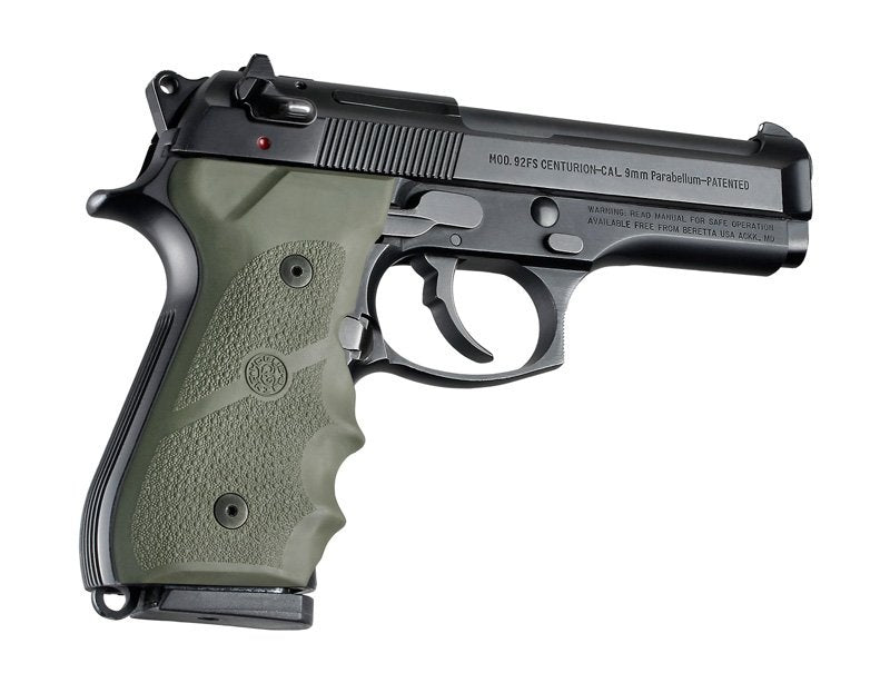 Hogue Beretta 92/96 Series Rubber Grip with Finger Grooves OD Green