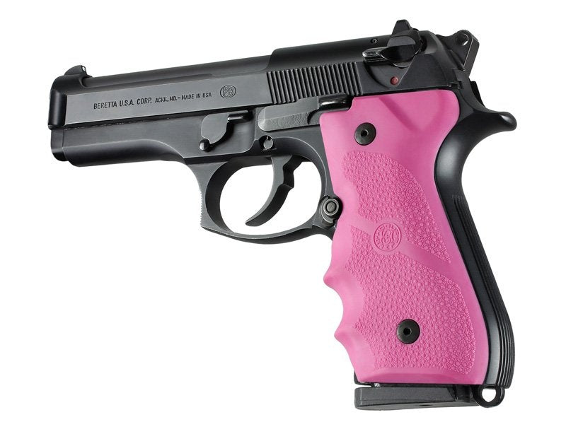 Hogue Beretta 92/96 Series Rubber Grip with Finger Grooves Pink