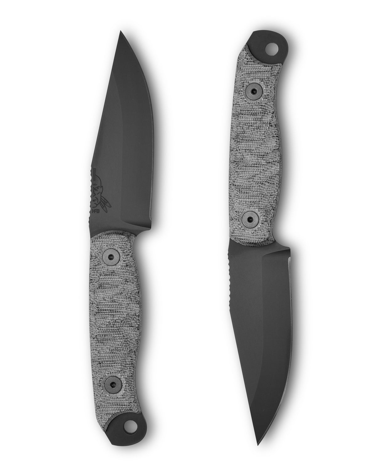 Half Face Blades Crow Scalper - 3.9in Black Micarta S45VN