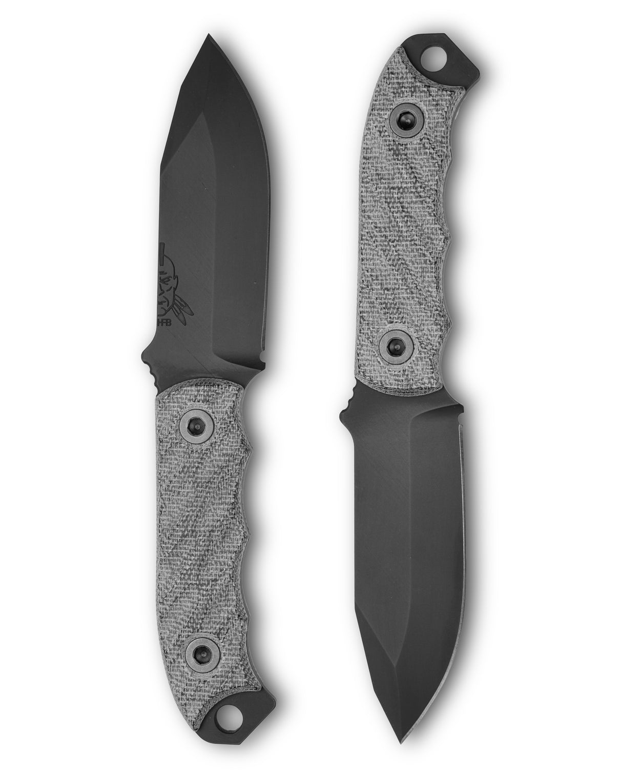 Half Face Blades Disaster Cub - 3.3in Black Micarta 3V