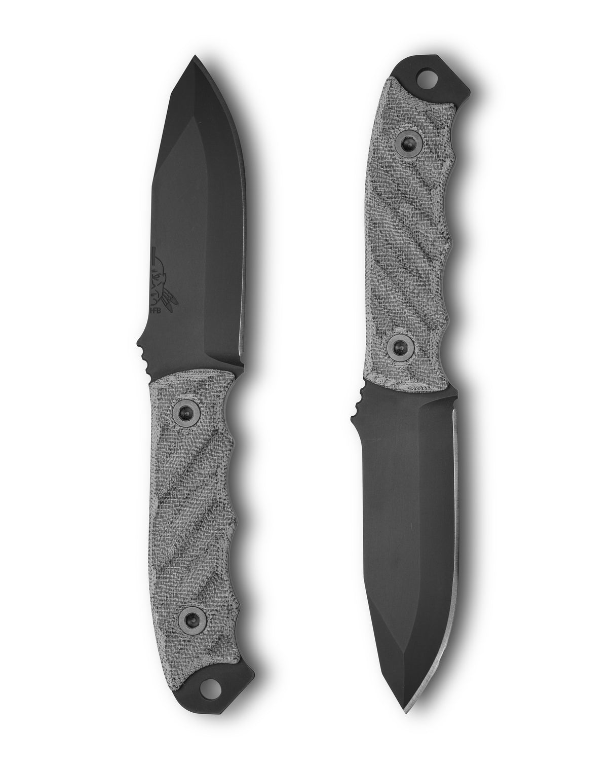 Half Face Blades Disaster Jr - 3.9in Black Micarta 3V