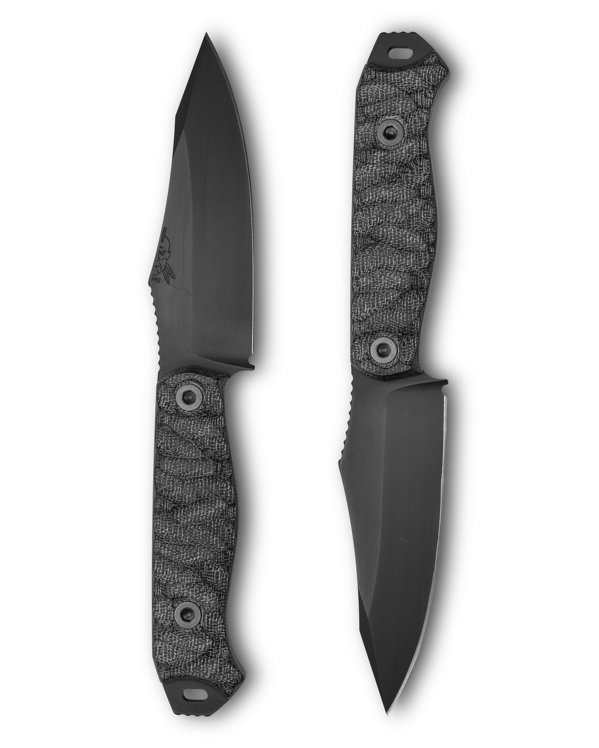 Half Face Blades Field Knife - 4.3in Black Micarta S45VN