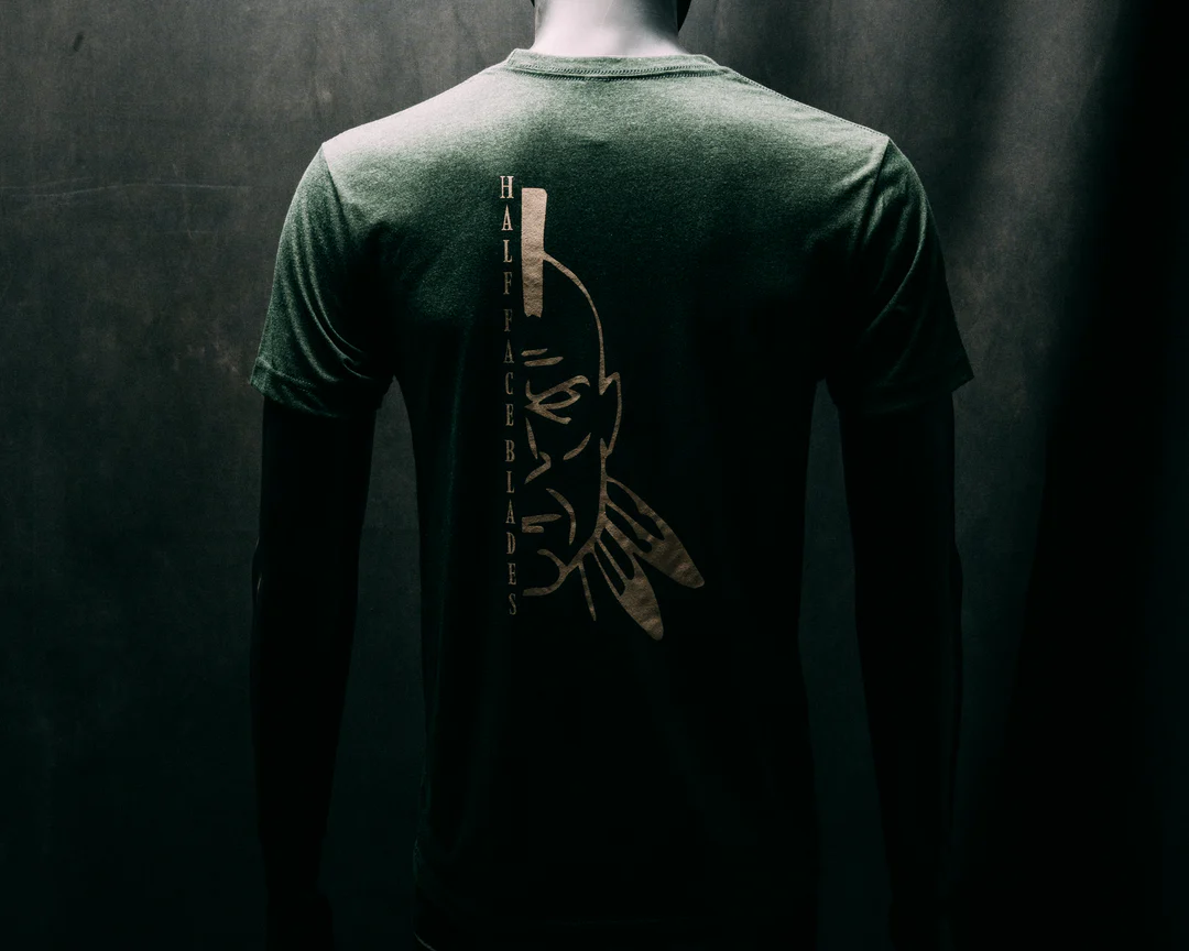 Half Face Blades Logo T-Shirt (Forest Green) - XL