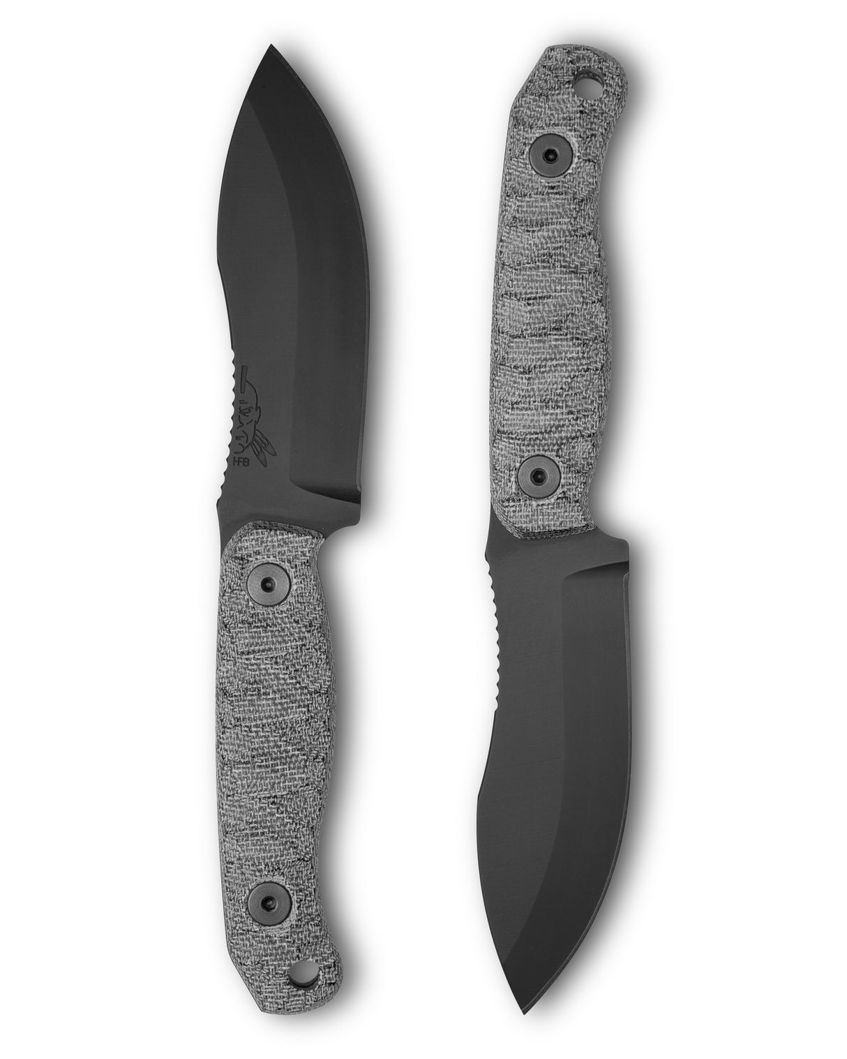 Half Face Blades Skinner Jr - 3.7in Black Micarta S45VN