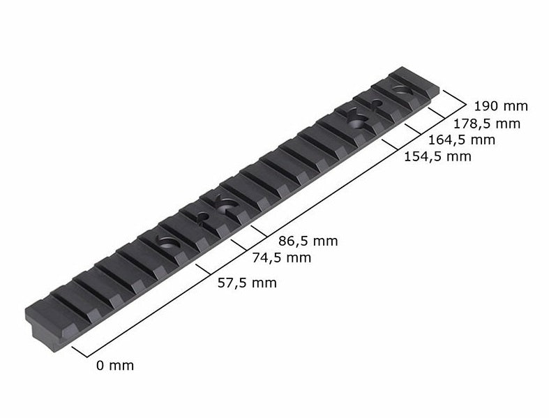 Voere Aluminium Picatinny Rail to suit Model LBW/S16/M2/X3