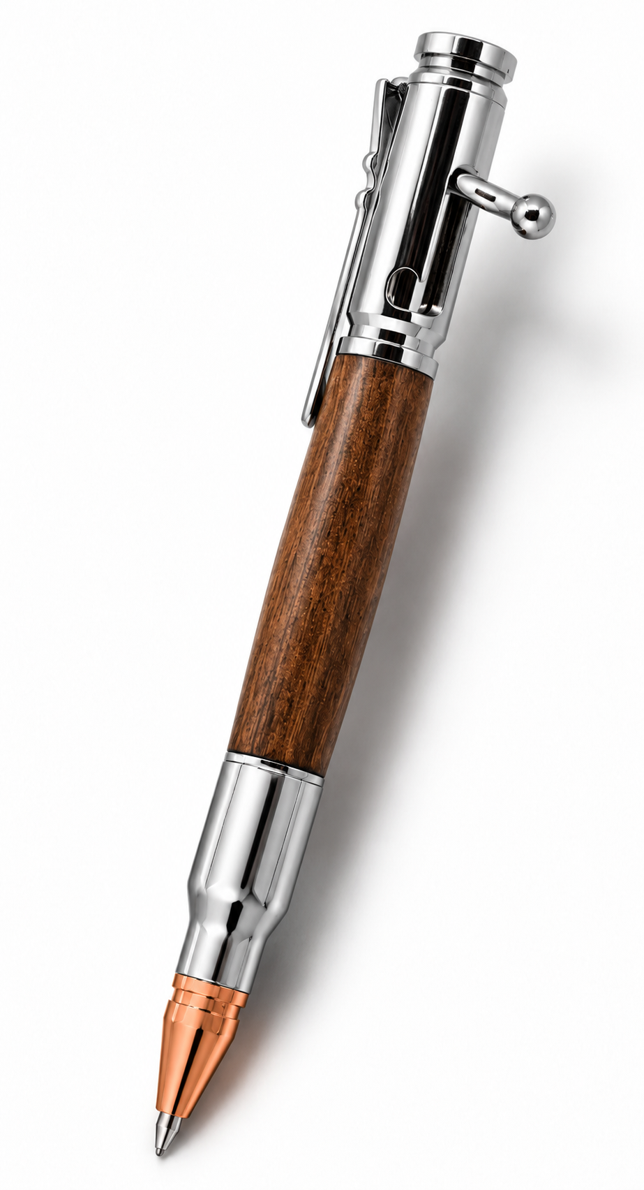 Luxury Bolt Action Rifle Pen - Chrome, Walnut
