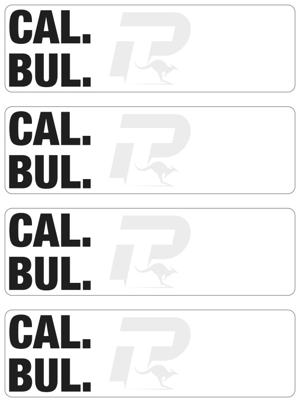 Pro-Tactical Ammo Box Calibre/Bullet Sticker (4 Pack)