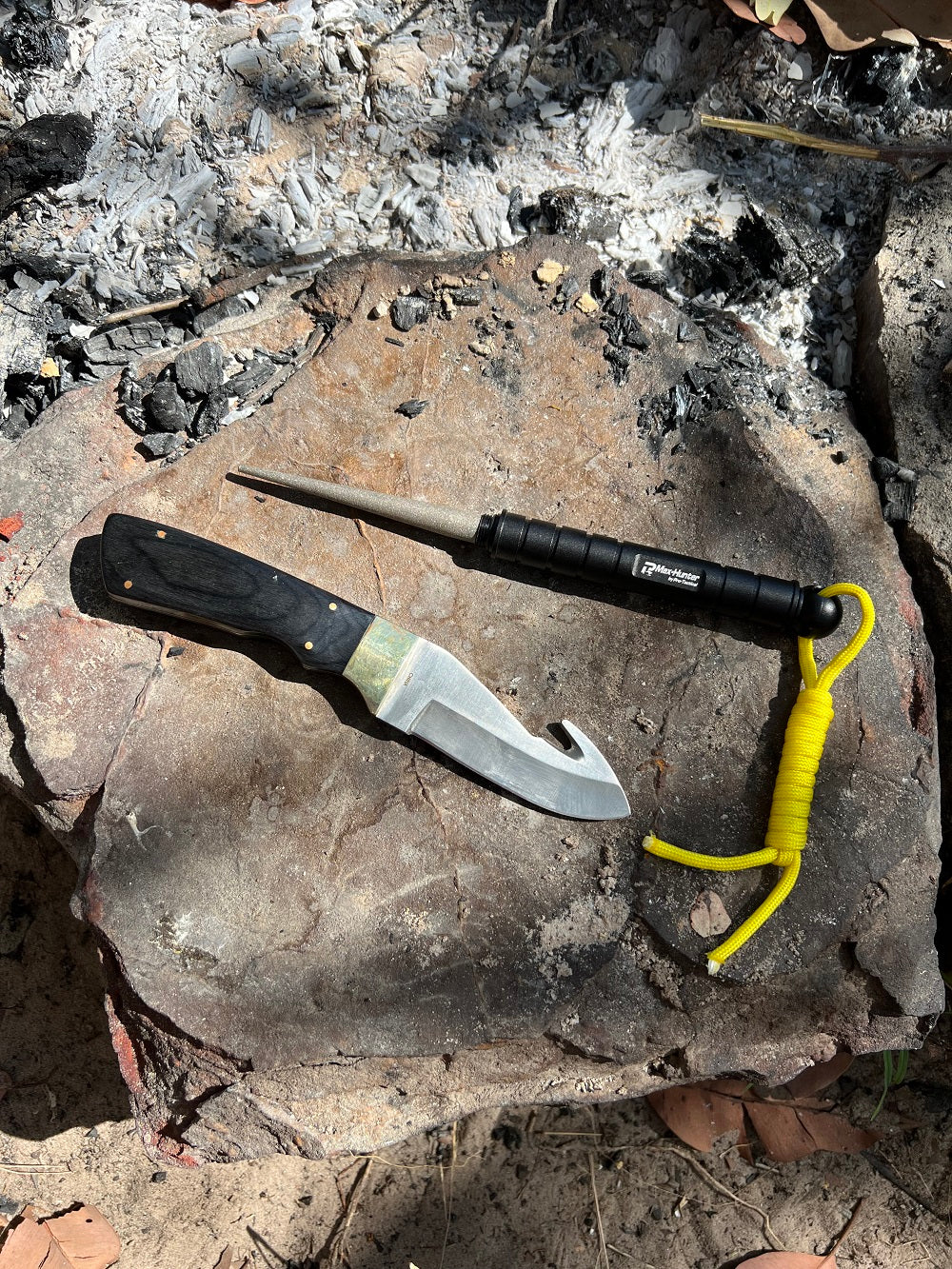 Pro-Tactical Paracord Knife Sharpener & Flint Tool - Yellow