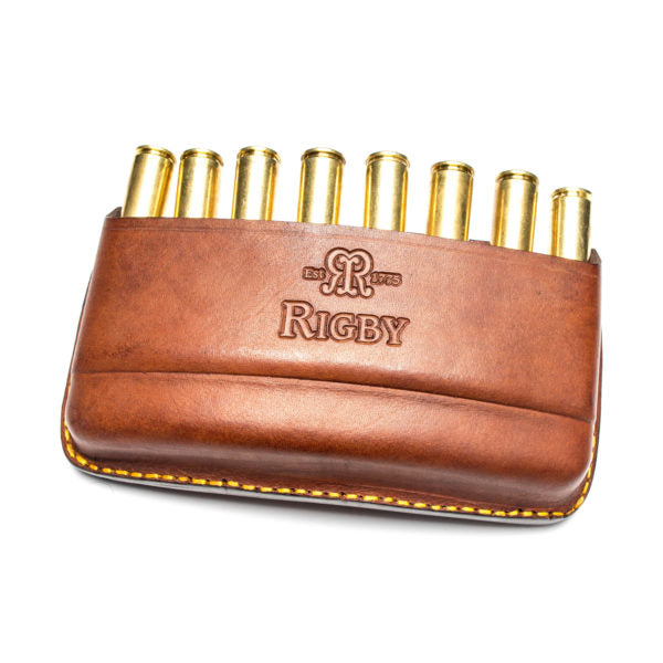 Rigby Open 8 Round Leather Bullet Pouch - African