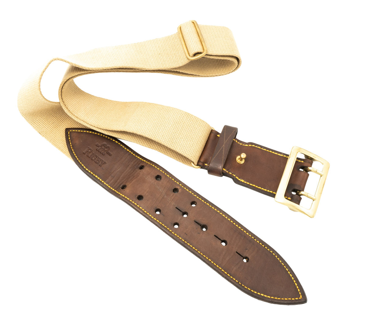Rigby Canvas and Leather Hunting Safari Belt - Medium 26-42"