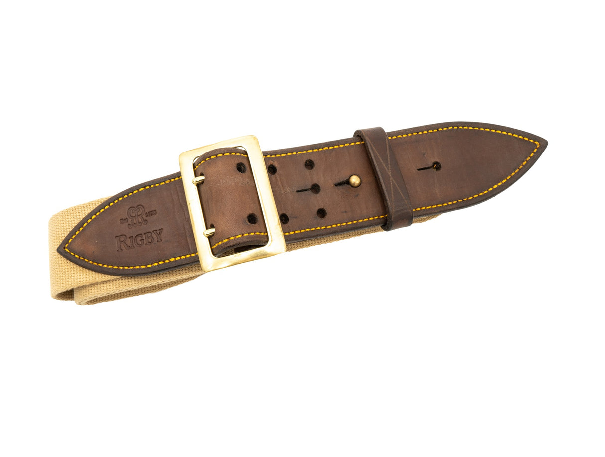 Rigby Canvas and Leather Hunting Safari Belt - Medium 26-42"