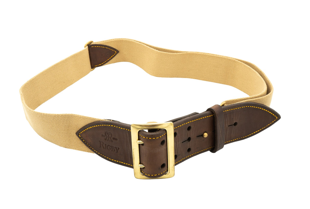 Rigby Canvas and Leather Hunting Safari Belt - Medium 26-42"