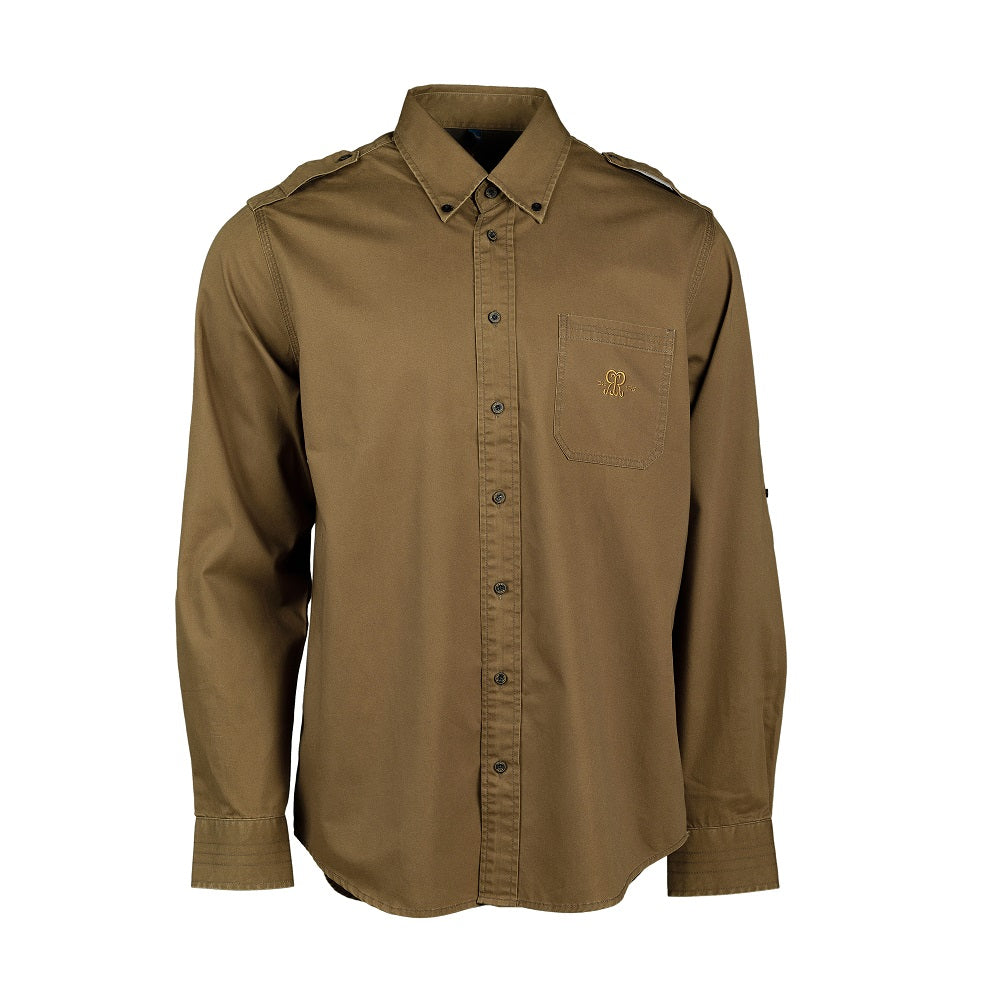 Rigby Hunting Shirt (Long Sleeved) - Khaki Brown - Medium