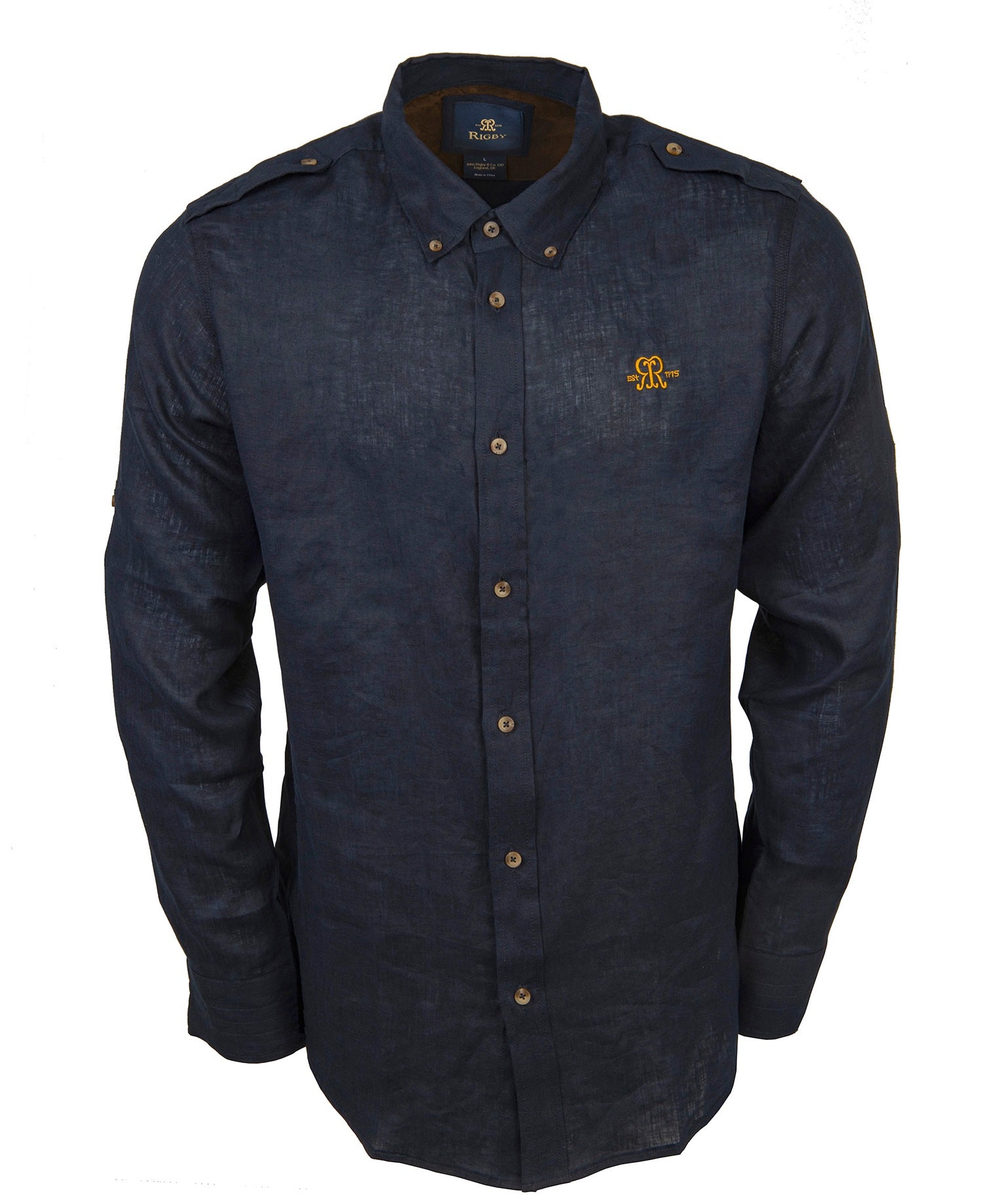 Rigby Linen Hunting Shirt - Navy - XXXL