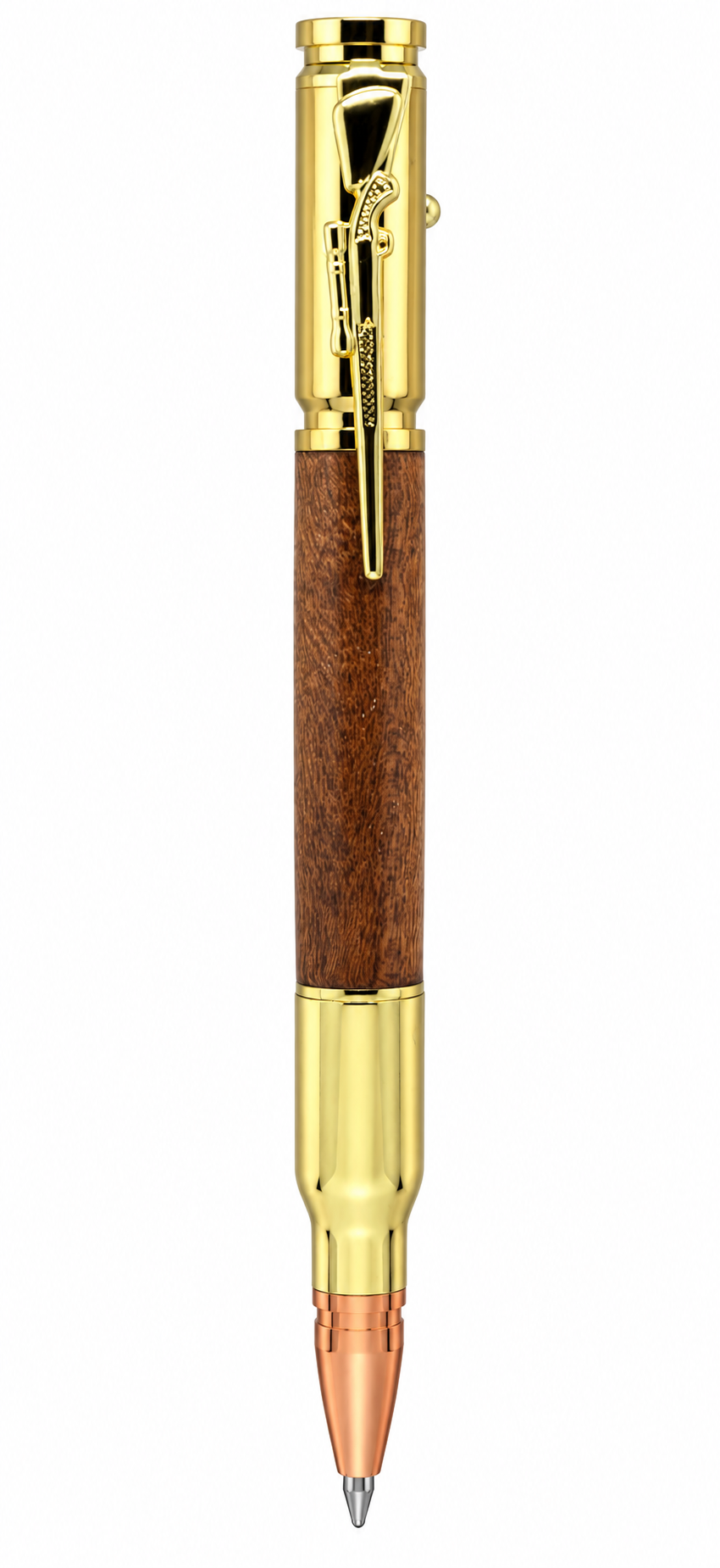 Luxury Bolt Action Rifle Pen - Gold, Maple Wood