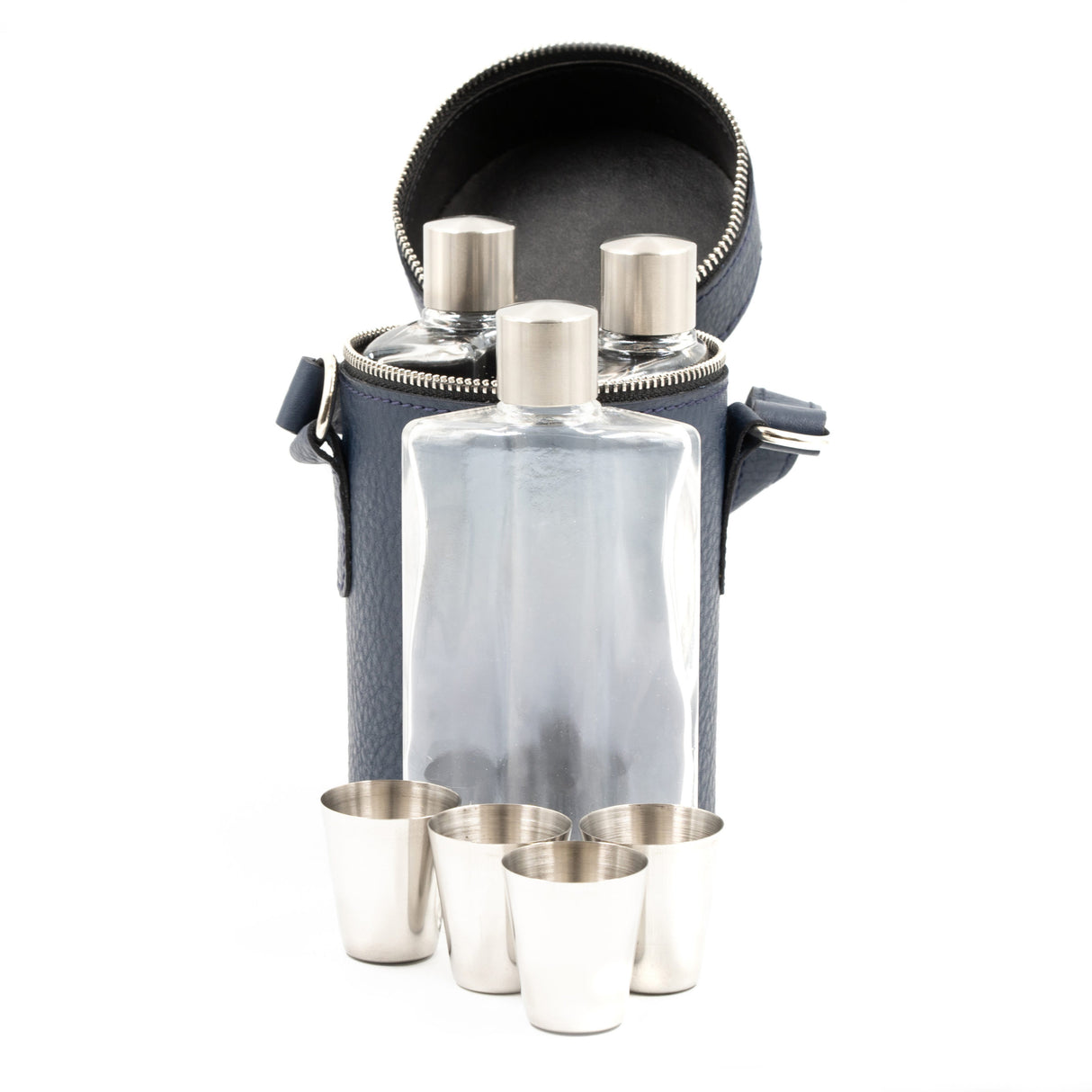 Rigby Leather Covered Triple Flask