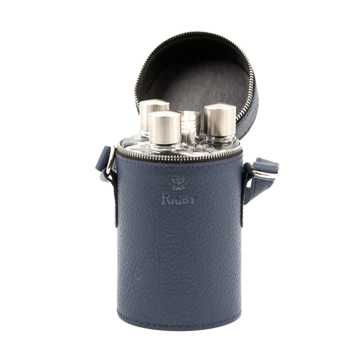 Rigby Leather Covered Triple Flask