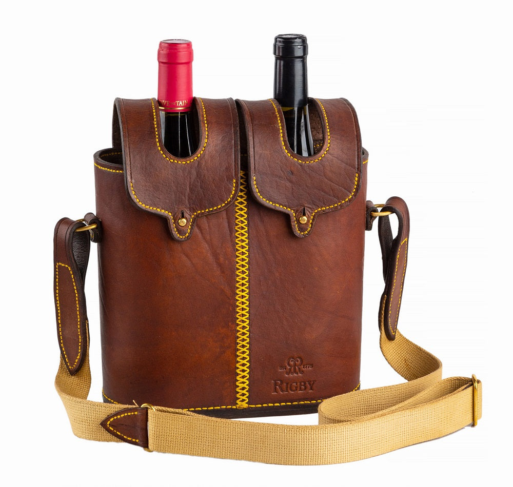 Rigby Leather Wine Bottle Carrier (For 2 Bottles)