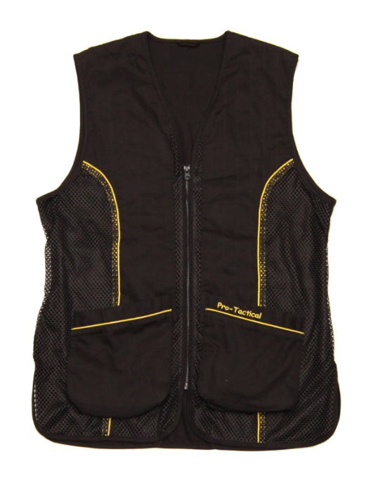 Pro-Tactical Black Shooting Vest Clay Target L