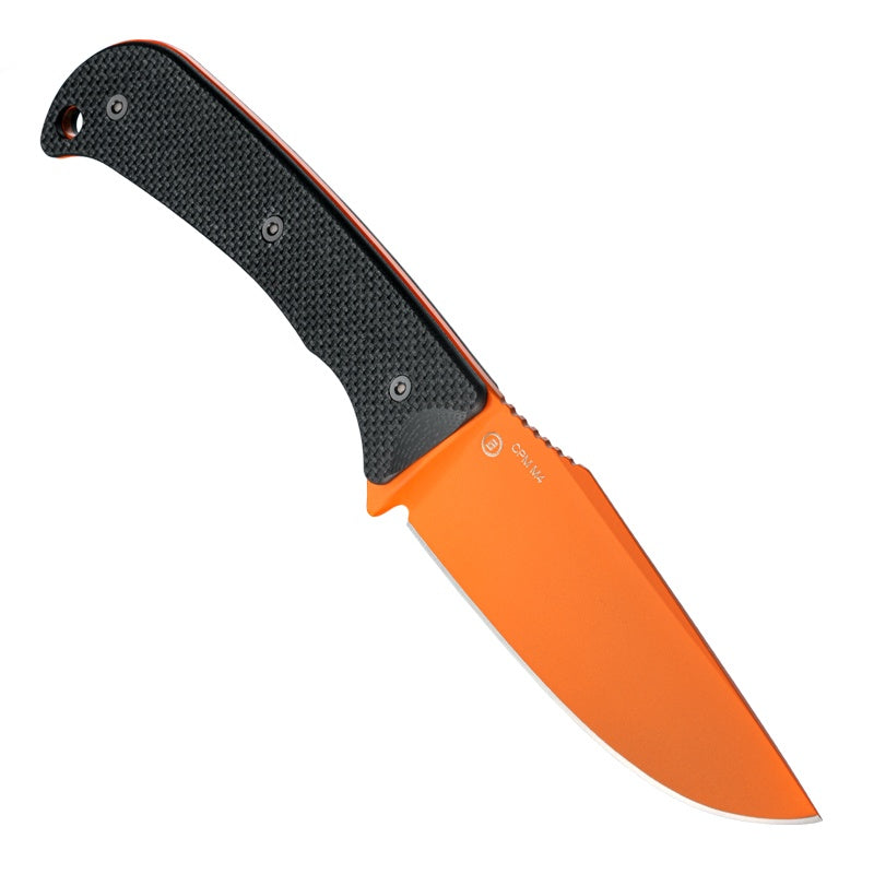 Hogue Extrak XL Knife 3.9" Fixed Clip Point Blade CPM M4 - Orange Cerakote - G10 Solid Black Peel Ply Scales