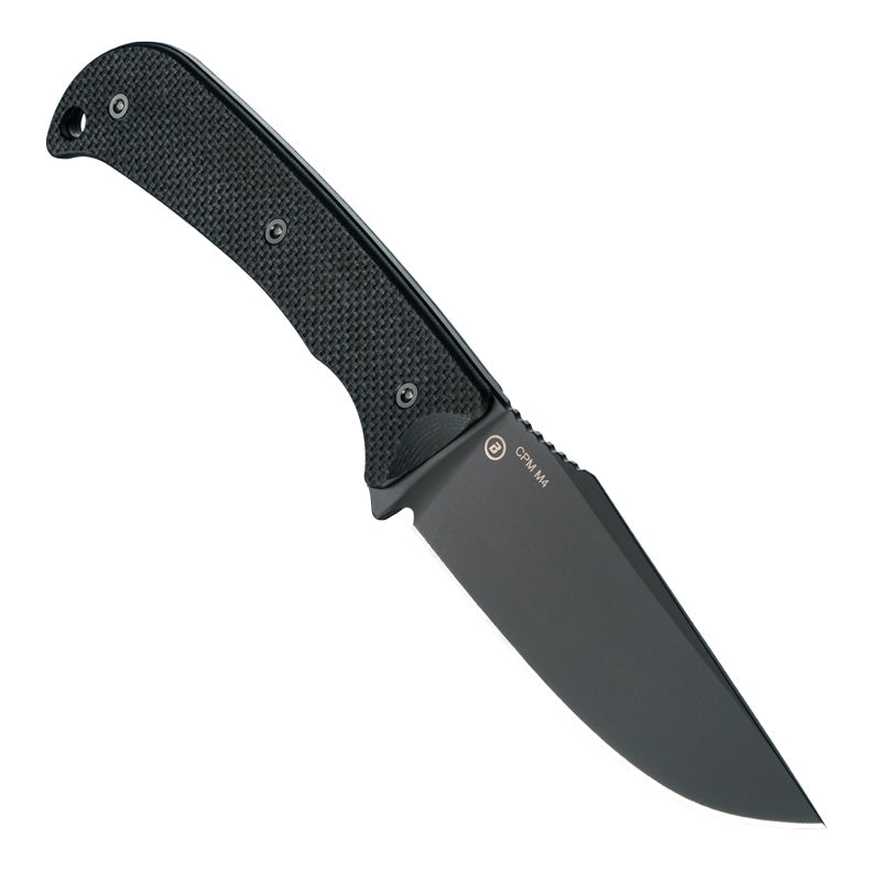 Hogue Extrak XL Knife 3.9" Fixed Clip Point Blade CPM M4 - Black Cerakote - G10 Solid Black Peel Ply Scales