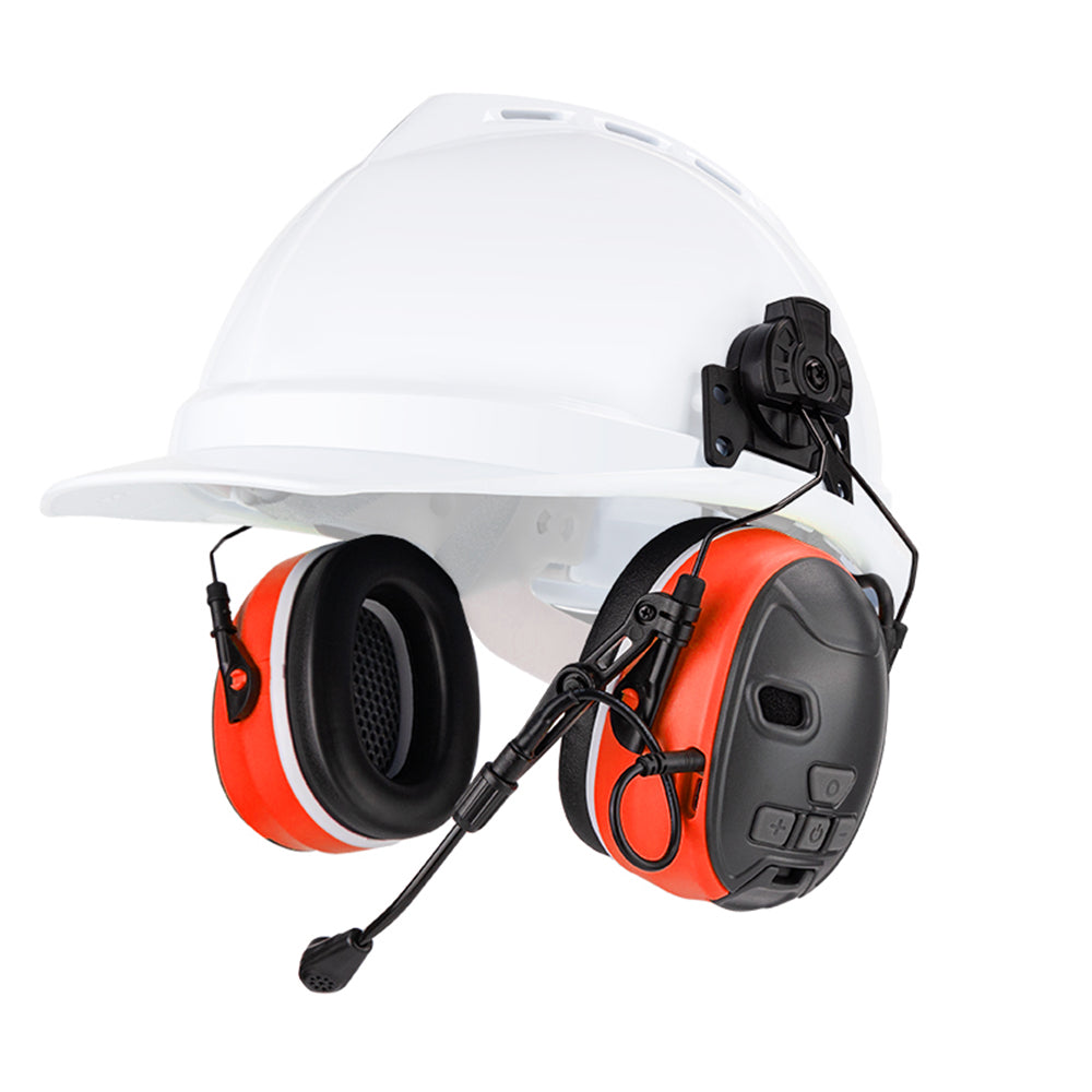 Earmor C51H Bluetooth PPE Ear Muffs Hard Hat Mount - Red