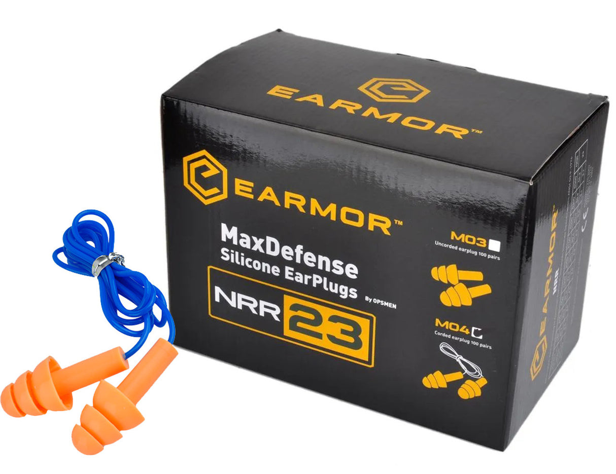 Earmor M04 Silicone Ear Plugs (with Neck Cable) - 100 Pack