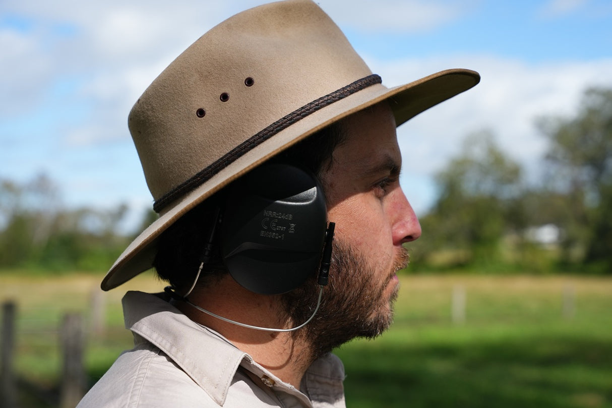 Earmor M06N Passive Ear Muffs with Neck Band - Tactical Black