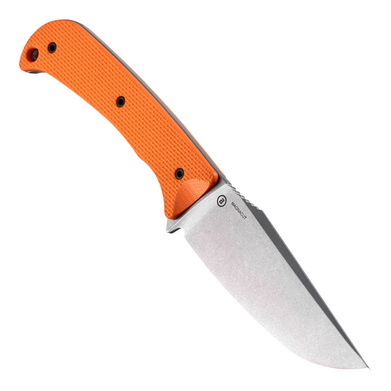 Hogue Extrak XL Knife 3.9" Fixed Clip Point Blade Magnacut - Tumbled Finish - G10 Solid Orange Peel Ply Scales