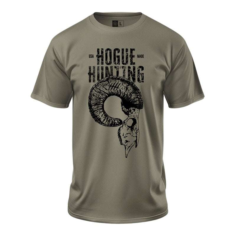 Hogue Hunting Ram Skull T-Shirt - Warm Grey - Large