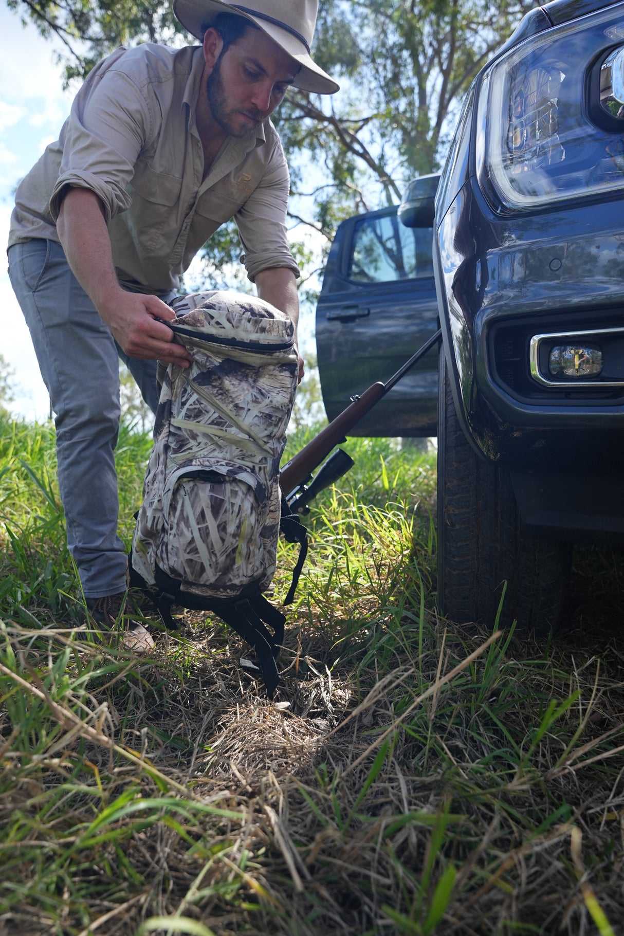 Pro-Tactical Trekker Barrel Backpack Koorangie Camo Fleece