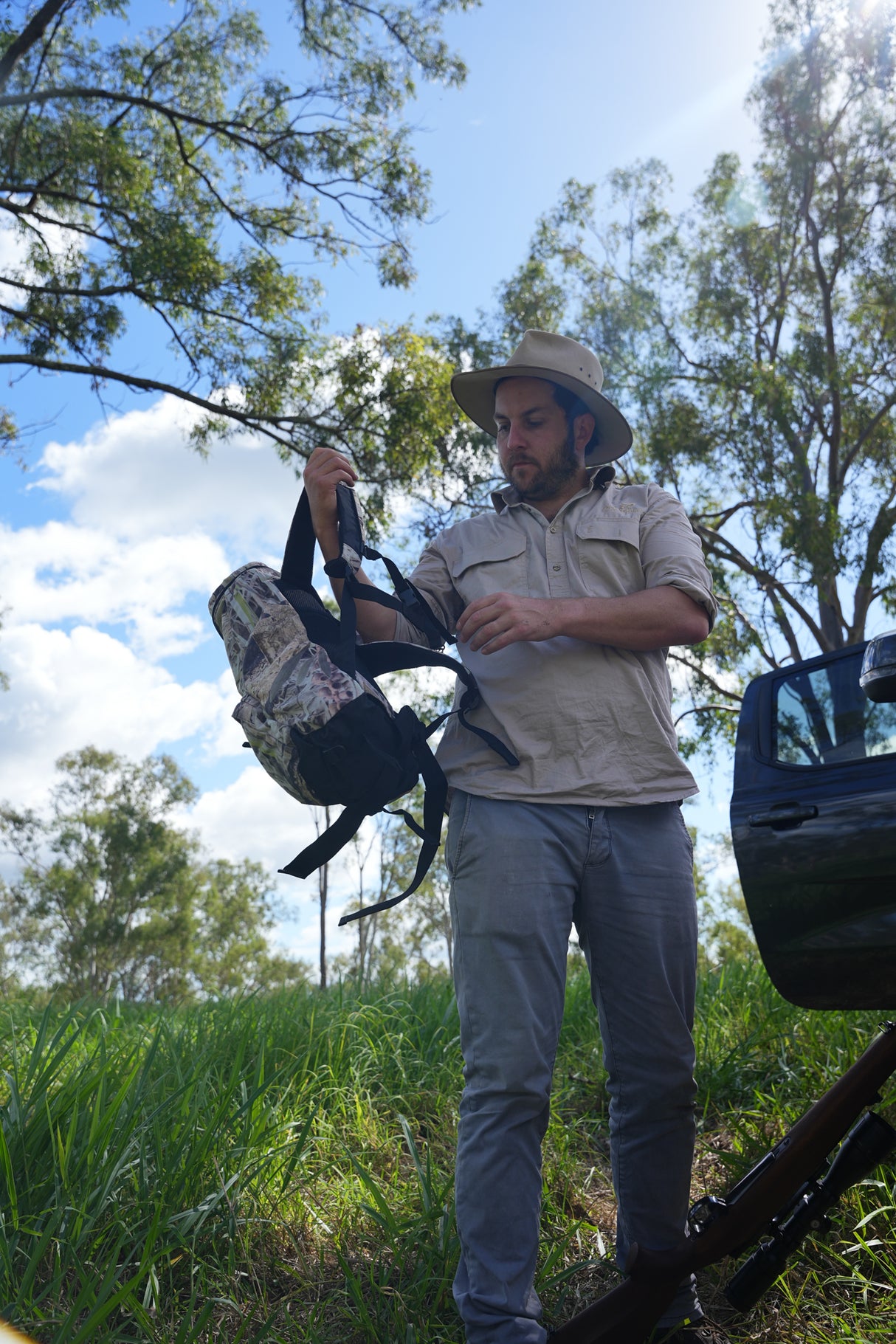 Pro-Tactical Trekker Barrel Backpack Koorangie Camo Fleece