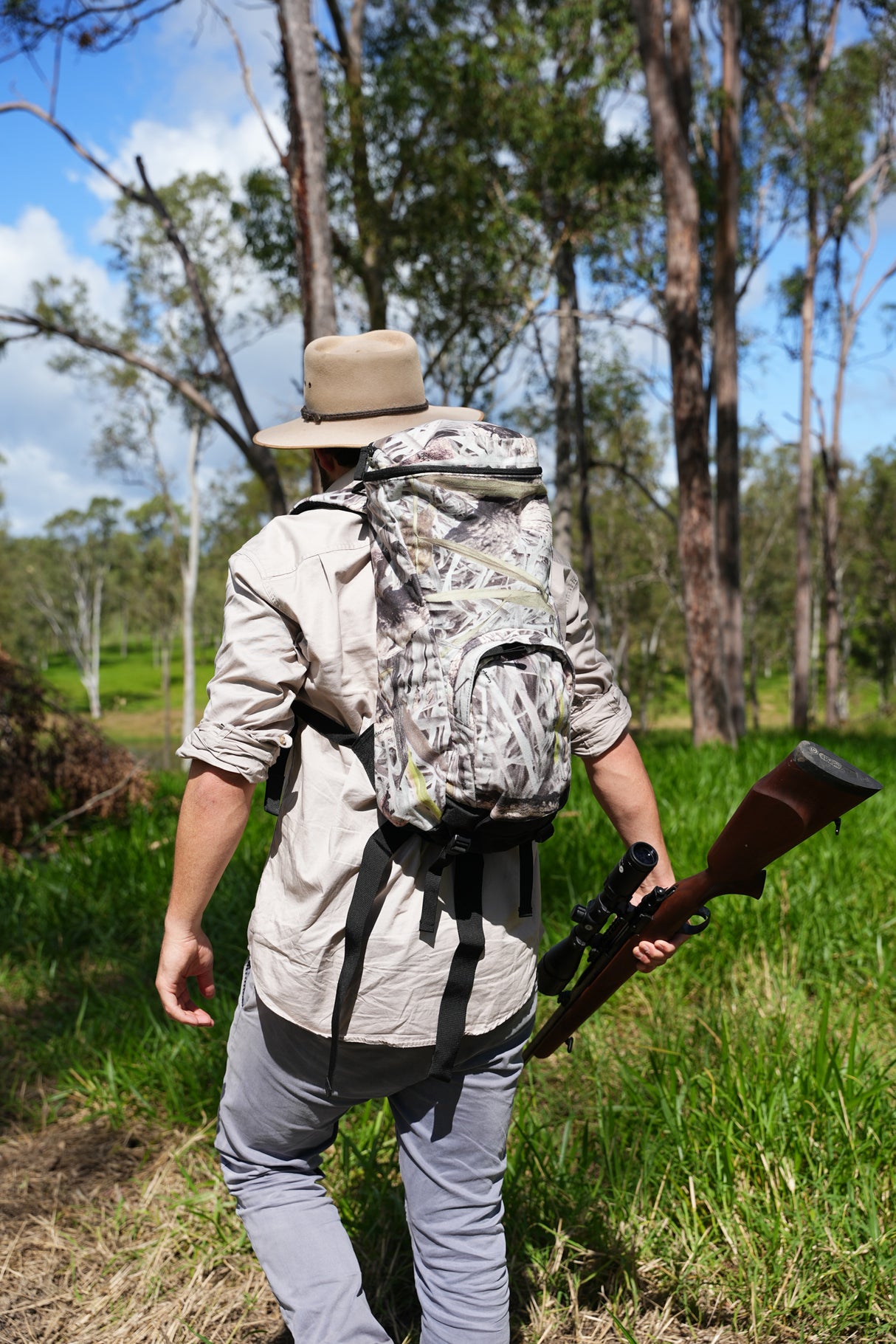 Pro-Tactical Trekker Barrel Backpack Koorangie Camo Fleece