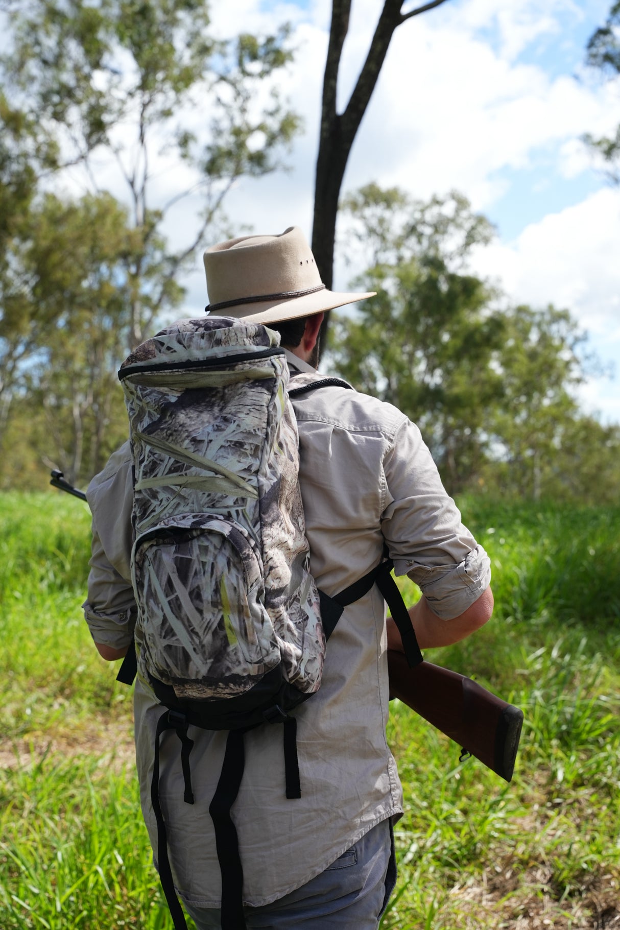 Pro-Tactical Trekker Barrel Backpack Koorangie Camo Fleece