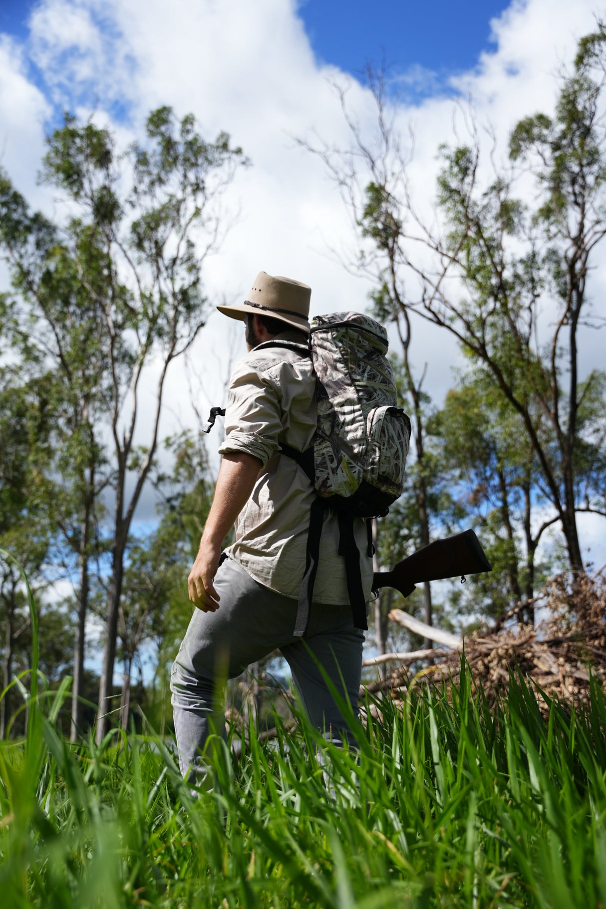 Pro-Tactical Trekker Barrel Backpack Koorangie Camo Fleece
